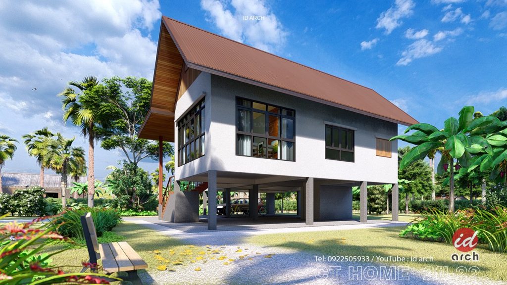 Elevated Farm House Design With Relaxing Front Porch, 2 Bedrooms, 2 ...